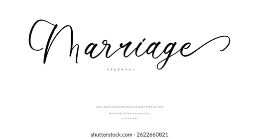 Marriage Script Font – Elegante alfabeto de caligrafía manuscrita