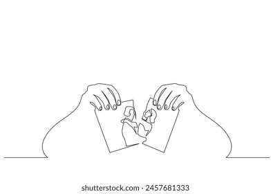 marriage separation photo cut bad end life one line art design