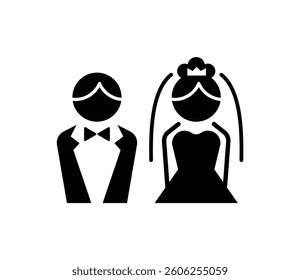 Marriage simple silhouette icon vector