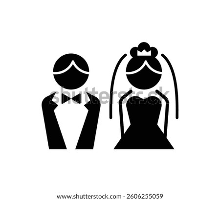 Marriage simple silhouette icon vector