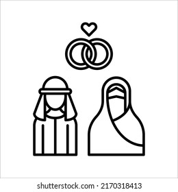 Marriage vector icon. wedding Bride Bridegroom Married Marry Marriage Icon Symbol Sign Pictogram on white background