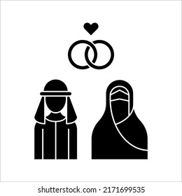 Marriage vector icon. wedding Bride Bridegroom Married Marry Marriage Icon Symbol Sign Pictogram on white background