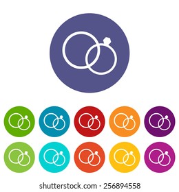 Marriage web flat icon in different colors. Vector Illustration 