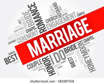 Marriage word cloud collage, concept background