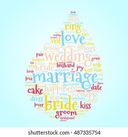 Marriage word cloud. Vector illustration.