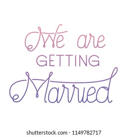 married celebration card with hand made font