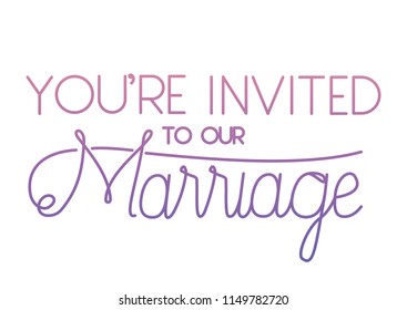 married celebration card with hand made font