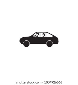 married couple in the car icon. Illustration of family values icon. Premium quality graphic design. Signs and symbols icon for websites, web design, mobile app on white background