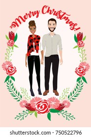 Married Couple Casual Christmas Portrait