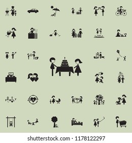 married couple celebrating anniversary icon. Family icons universal set for web and mobile