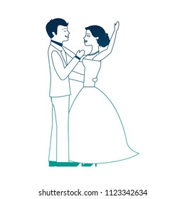 married couple dancing avatar character