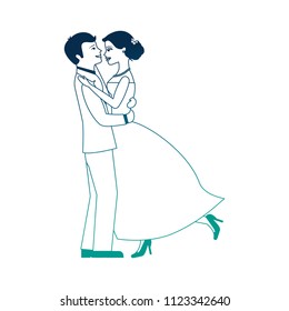 married couple dancing avatar character