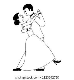 married couple dancing avatar character