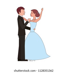 married couple dancing avatar character