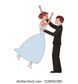 married couple dancing avatar character