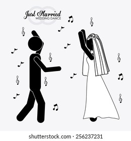 married, couple, design white background, vector illustration.