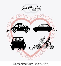 married, couple, design white background, vector illustration.