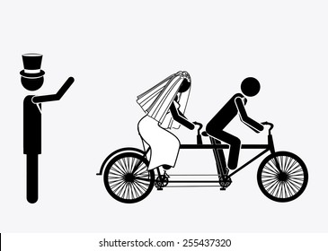 married, couple, desing white background, vector illustration.