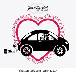 married, couple, desing white background, vector illustration.
