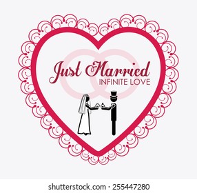 married, couple, desing white background, vector illustration.