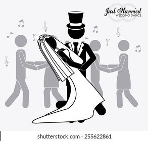 married, couple, desing white background, vector illustration.