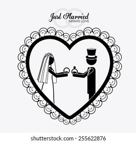 married, couple, desing white background, vector illustration.