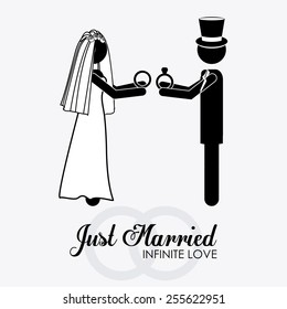 married, couple, desing white background, vector illustration.