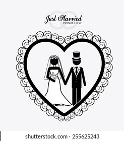 married, couple, desing white background, vector illustration.