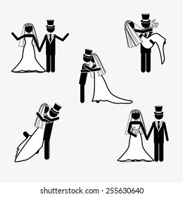 married, couple, desing white background, vector illustration.