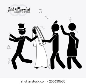 married, couple, desing white background, vector illustration.