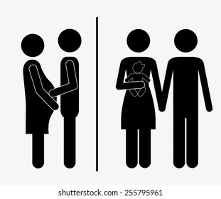 married, couple, desing white background, vector illustration.