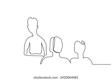 married couple doctor advice support conversation clinic one line art design