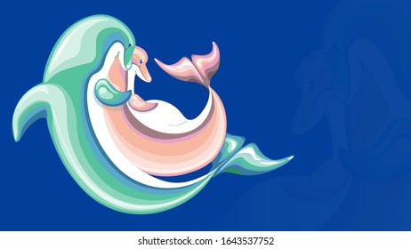 A married couple of dolphins is waiting for posterity