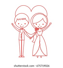Married couple with heart avatars characters