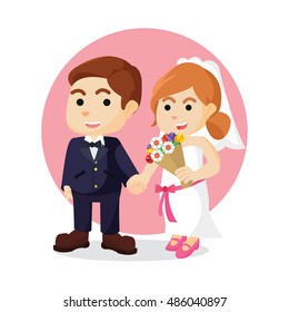 married couple holding hand each other and flower