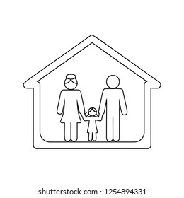 married couple in the house icon. Element of cyber security for mobile concept and web apps icon. Thin line icon for website design and development, app development