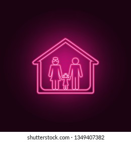 married couple in the house icon. Elements of Family in neon style icons. Simple icon for websites, web design, mobile app, info graphics