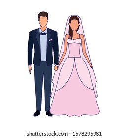 married couple icon over white background, vector illustration
