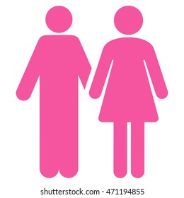 Married Couple icon. Vector style is flat iconic symbol with rounded angles, pink color, white background.