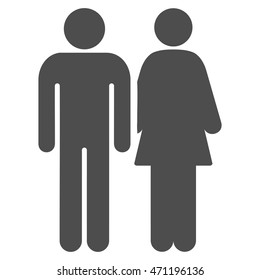 Married Couple icon. Vector style is flat iconic symbol with rounded angles, gray color, white background.