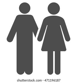 Married Couple icon. Vector style is flat iconic symbol with rounded angles, gray color, white background.
