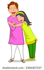 ilustración vectorial de abrazo alegre de pareja casada