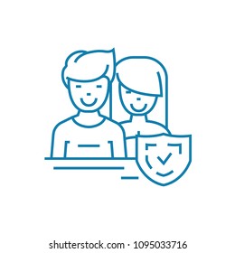 Married couple linear icon concept. Married couple line vector sign, symbol, illustration.