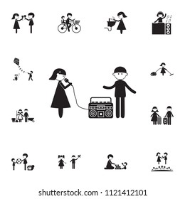 married couple on karaoke icon. Detailed set of Family icons. Premium quality graphic design sign. One of the collection icons for websites, web design, mobile app on white background