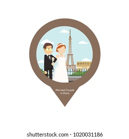 Married Couple In Paris pin Map