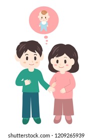 Married couple: pregnant woman and man