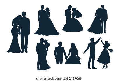 Married couple silhouette, wedding silhouette, Wedding preparations, Bride and bridegroom