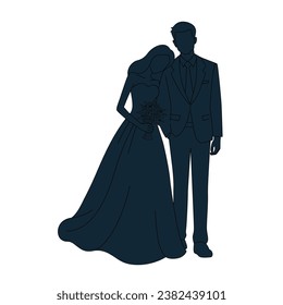 Married couple silhouette, wedding silhouette, Wedding preparations, Bride and bridegroom