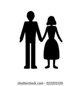  Married couple vector sign.