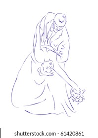 Married couple wedding vector